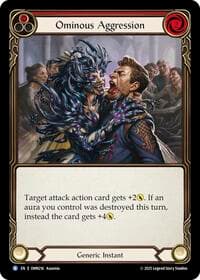 Ominous Aggression (Red) - Omens of the Third Age - Flesh and Blood TCG card