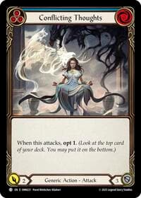 Conflicting Thoughts (Blue) - Omens of the Third Age - Flesh and Blood TCG card