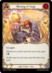 Blessing Of Aegis (Yellow) - Omens of the Third Age - Flesh and Blood TCG card