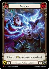 Browbeat (Blue) (Extended Art) - Omens of the Third Age - Flesh and Blood TCG card