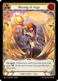 Blessing Of Aegis (Yellow) (Extended Art) - Omens of the Third Age - Flesh and Blood TCG card
