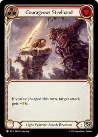 Courageous Steelhand (Red) - Silver Age Chapter 3 - Flesh and Blood TCG card