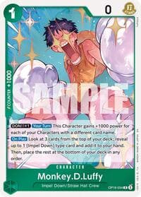 Monkey.D.Luffy (034) - The Time of Battle - One Piece Card Game card