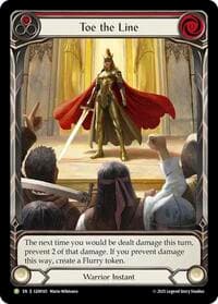Toe the Line (Red) - GEM Pack 5 - Flesh and Blood TCG card