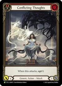 Conflicting Thoughts (Red) - GEM Pack 5 - Flesh and Blood TCG card
