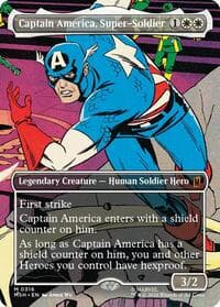Captain America, Super-Soldier (Borderless) (0316) - Marvel Super Heroes - Magic: The Gathering card