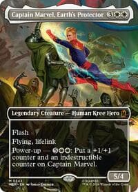Captain Marvel, Earth's Protector (Borderless) (0342) - Marvel Super Heroes - Magic: The Gathering card