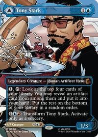 Tony Stark (Borderless) (0350) - Marvel Super Heroes - Magic: The Gathering card