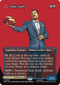 Tony Stark (Borderless) (0363) - Marvel Super Heroes - Magic: The Gathering card