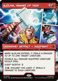 Mjolnir, Hammer of Thor (Borderless) (0303) - Marvel Super Heroes - Magic: The Gathering card