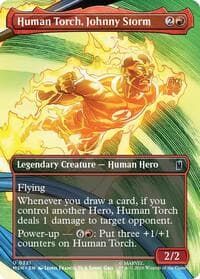 Human Torch, Johnny Storm (Borderless) - Marvel Super Heroes - Magic: The Gathering card