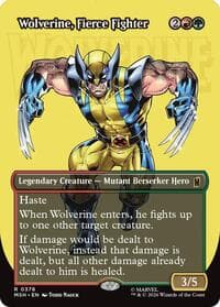 Wolverine, Fierce Fighter (Borderless) - Marvel Super Heroes - Magic: The Gathering card