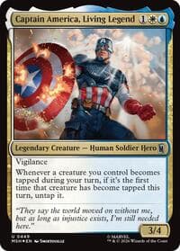 Captain America, Living Legend (Surge Foil) - Marvel Super Heroes - Magic: The Gathering card