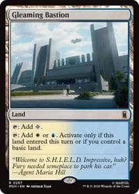 Gleaming Bastion - Marvel Super Heroes - Magic: The Gathering card