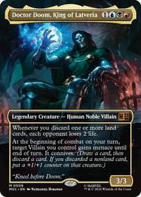 Doctor Doom, King of Latveria (Borderless) - Commander: Marvel Super Heroes - Magic: The Gathering card
