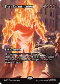 Fiery Emancipation (Borderless) - Marvel Universe Eternal-Legal - Magic: The Gathering card