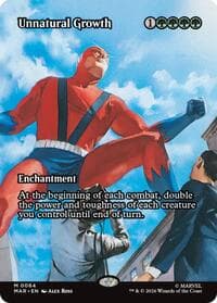 Unnatural Growth (Borderless) - Marvel Universe Eternal-Legal - Magic: The Gathering card