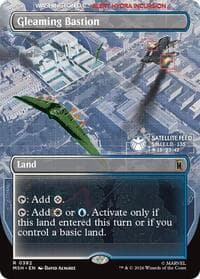 Gleaming Bastion (Borderless) - Marvel Super Heroes - Magic: The Gathering card