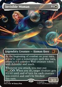 Invisible Woman (Borderless) (Surge Foil) - Commander: Marvel Super Heroes - Magic: The Gathering card