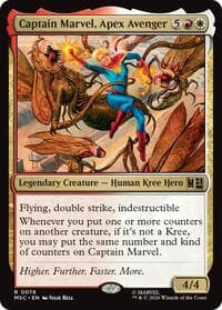 Captain Marvel, Apex Avenger (Surge Foil) - Commander: Marvel Super Heroes - Magic: The Gathering card