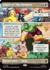 Origin of the Avengers (Borderless) - Marvel Super Heroes - Magic: The Gathering card