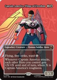 Captain America, Wings of Freedom (Borderless) - Marvel Super Heroes - Magic: The Gathering card
