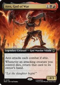 Ares, God of War (Extended Art) - Marvel Super Heroes - Magic: The Gathering card