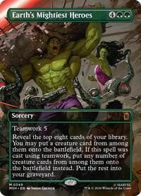 Earth's Mightiest Heroes (Borderless) - Marvel Super Heroes - Magic: The Gathering card