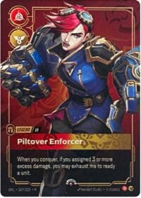 Vi, Piltover Enforcer (Metal) (Prize Wall) - Riftbound Organized Play Promotional Cards - Riftbound: League of Legends Trading Card Game card