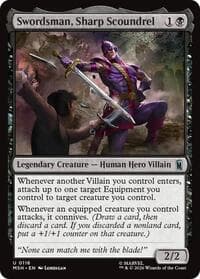 Swordsman, Sharp Scoundrel - Marvel Super Heroes - Magic: The Gathering card