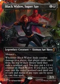 Black Widow, Super Spy (Borderless) (0347) - Marvel Super Heroes - Magic: The Gathering card