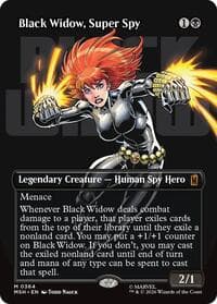 Black Widow, Super Spy (Borderless) (0364) - Marvel Super Heroes - Magic: The Gathering card