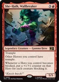 She-Hulk, Wallbreaker (Surge Foil) - Commander: Marvel Super Heroes - Magic: The Gathering card