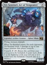 Tri-Sentinel, Act of Vengeance (Surge Foil) - Commander: Marvel Super Heroes - Magic: The Gathering card