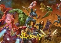 Avengers Assemble! Art Card (Gold-Stamped Signature) - Art Series: Marvel Super Heroes - Magic: The Gathering card