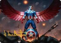Captain America, Wings of Freedom Art Card (2/45) (Gold-Stamped Signature) - Art Series: Marvel Super Heroes - Magic: The Gathering card