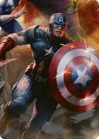 Captain America, Unbowed Art Card - Art Series: Marvel Super Heroes - Magic: The Gathering card