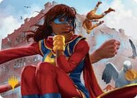 Ms. Marvel, Kamala Khan Art Card (Gold-Stamped Planeswalker Symbol) - Art Series: Marvel Super Heroes - Magic: The Gathering card
