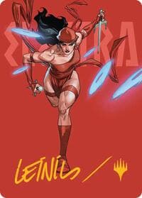 Elektra, Daughter of the Hand Art Card (Gold-Stamped Signature) - Art Series: Marvel Super Heroes - Magic: The Gathering card
