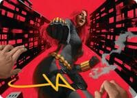 Black Widow, Deadly Hunter Art Card (Gold-Stamped Signature) - Art Series: Marvel Super Heroes - Magic: The Gathering card
