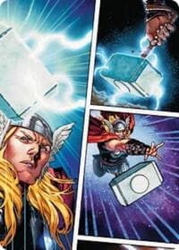 Mjolnir, Hammer of Thor Art Card - Art Series: Marvel Super Heroes - Magic: The Gathering card