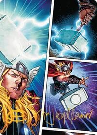 Mjolnir, Hammer of Thor Art Card (Gold-Stamped Signature) - Art Series: Marvel Super Heroes - Magic: The Gathering card