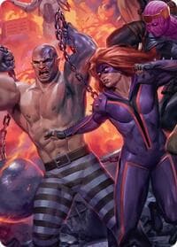 Absorbing Man and Titania Art Card - Art Series: Marvel Super Heroes - Magic: The Gathering card
