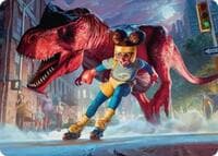 Moon Girl and Devil Dinosaur Art Card - Art Series: Marvel Super Heroes - Magic: The Gathering card