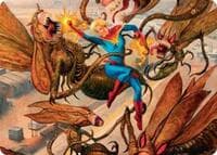Captain Marvel, Apex Avenger Art Card - Art Series: Marvel Super Heroes - Magic: The Gathering card