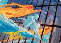 Iceman and Firestar Art Card (Gold-Stamped Signature) - Art Series: Marvel Super Heroes - Magic: The Gathering card