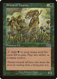 Priest of Titania - Urza's Saga - Magic: The Gathering card