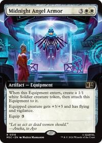 Midnight Angel Armor (Extended Art) - Commander: Marvel Super Heroes - Magic: The Gathering card