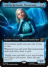 Valeria Richards, Precocious (Extended Art) - Commander: Marvel Super Heroes - Magic: The Gathering card