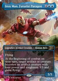Iron Man, Futurist Paragon (Borderless) - Commander: Marvel Super Heroes - Magic: The Gathering card